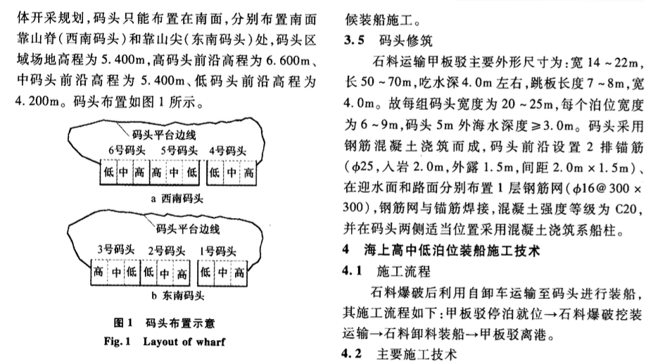 臺(tái)州十一塘圍墾工程石料海上高中低泊位裝船技術(shù)