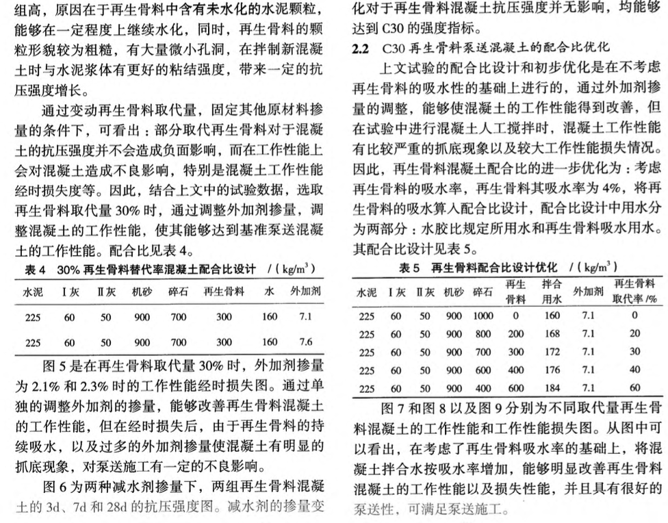 再生骨料泵送混凝土試驗(yàn)研究