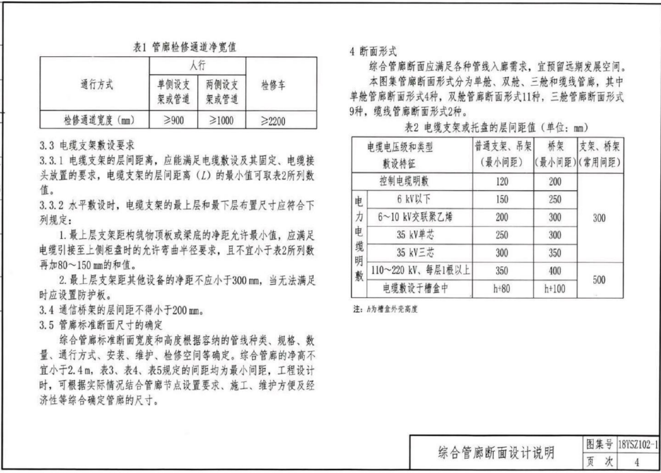 18YSZ102-1 城市綜合管廊工程（一）總體設(shè)計(jì)及附屬設(shè)施圖示