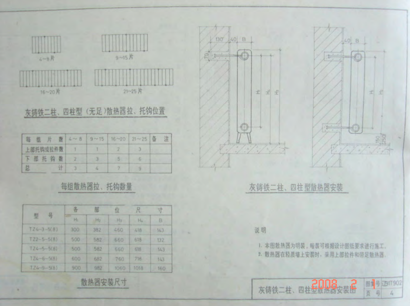 遼91T902 采暖設(shè)備安裝圖