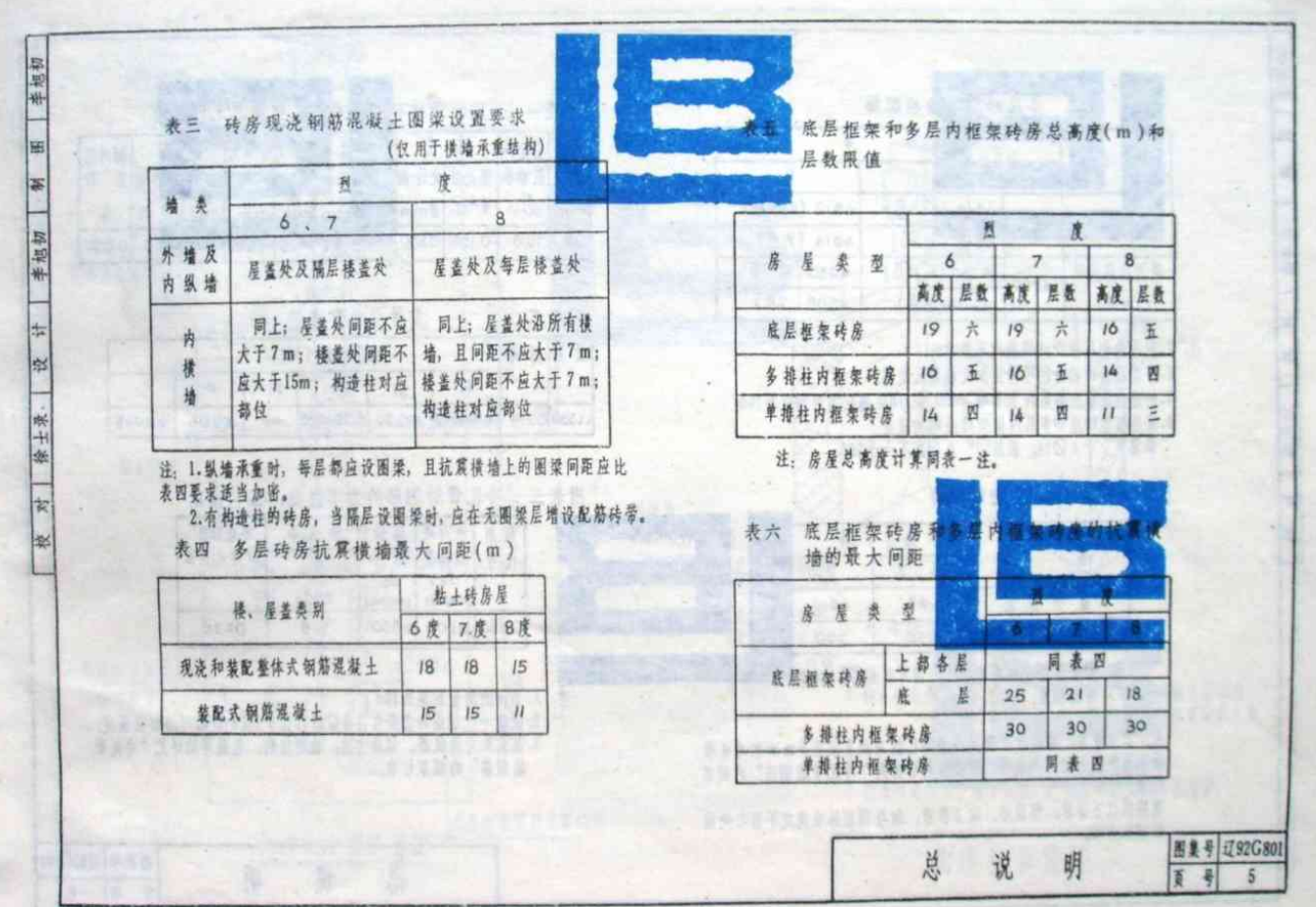 遼92G801 建筑物抗震節(jié)點(diǎn)構(gòu)造