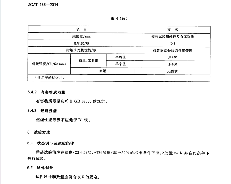 JGT 456-2014 同質(zhì)聚氯乙烯(PVC)卷材地板