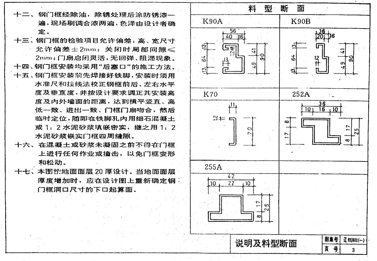 遼93J601(一) 住宅門 (鋼框板式門)