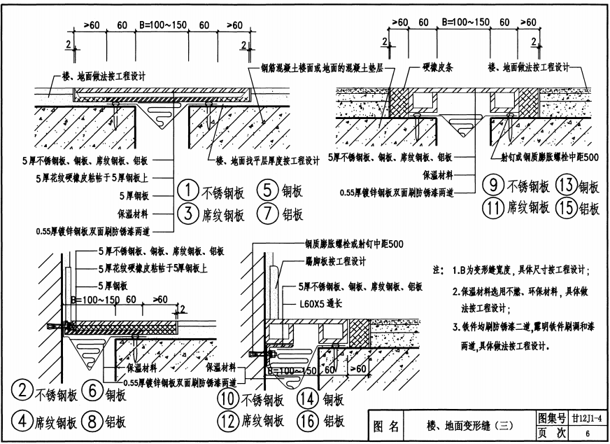 甘12J1-4 建筑裝修 內(nèi)裝修 變形縫窗臺(tái) 窗簾配件