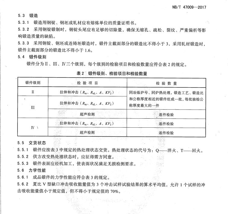 NBT-47009-2017-低溫承壓設(shè)備用合金鋼鍛件