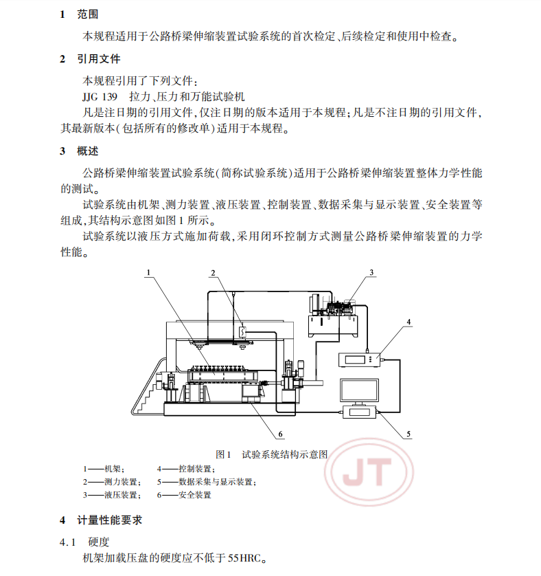 JJG 161-2020 公路橋梁伸縮裝置試驗系統(tǒng)