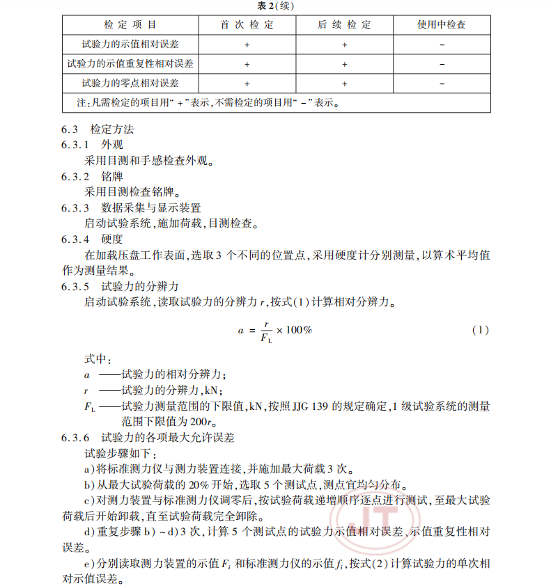 JJG 161-2020 公路橋梁伸縮裝置試驗系統(tǒng)