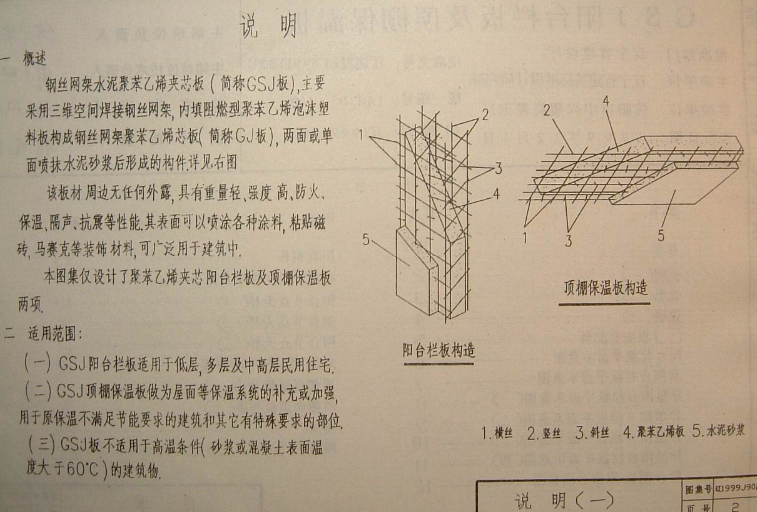 遼1999J902 陽(yáng)臺(tái)欄板及頂棚保溫板