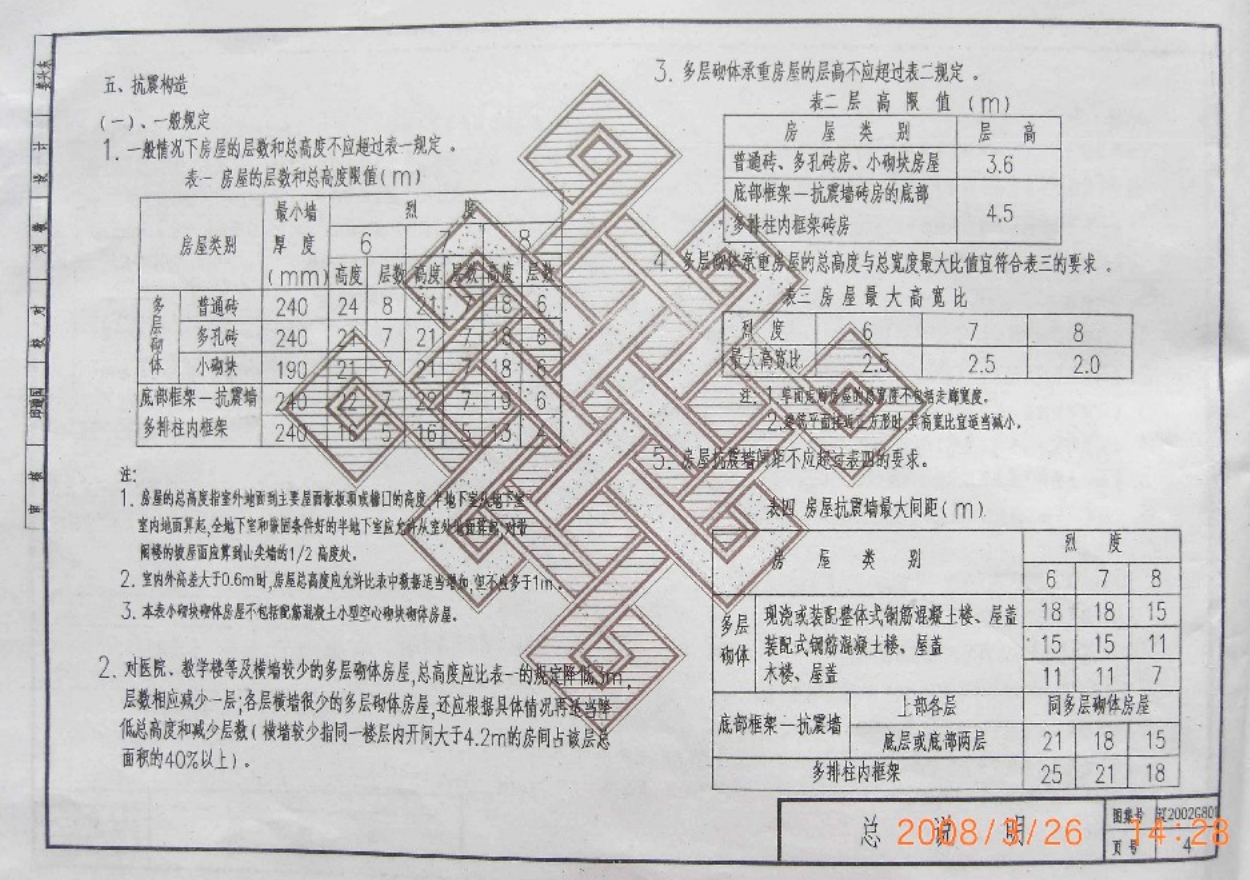 遼2002G801 砌體建筑抗震構(gòu)造