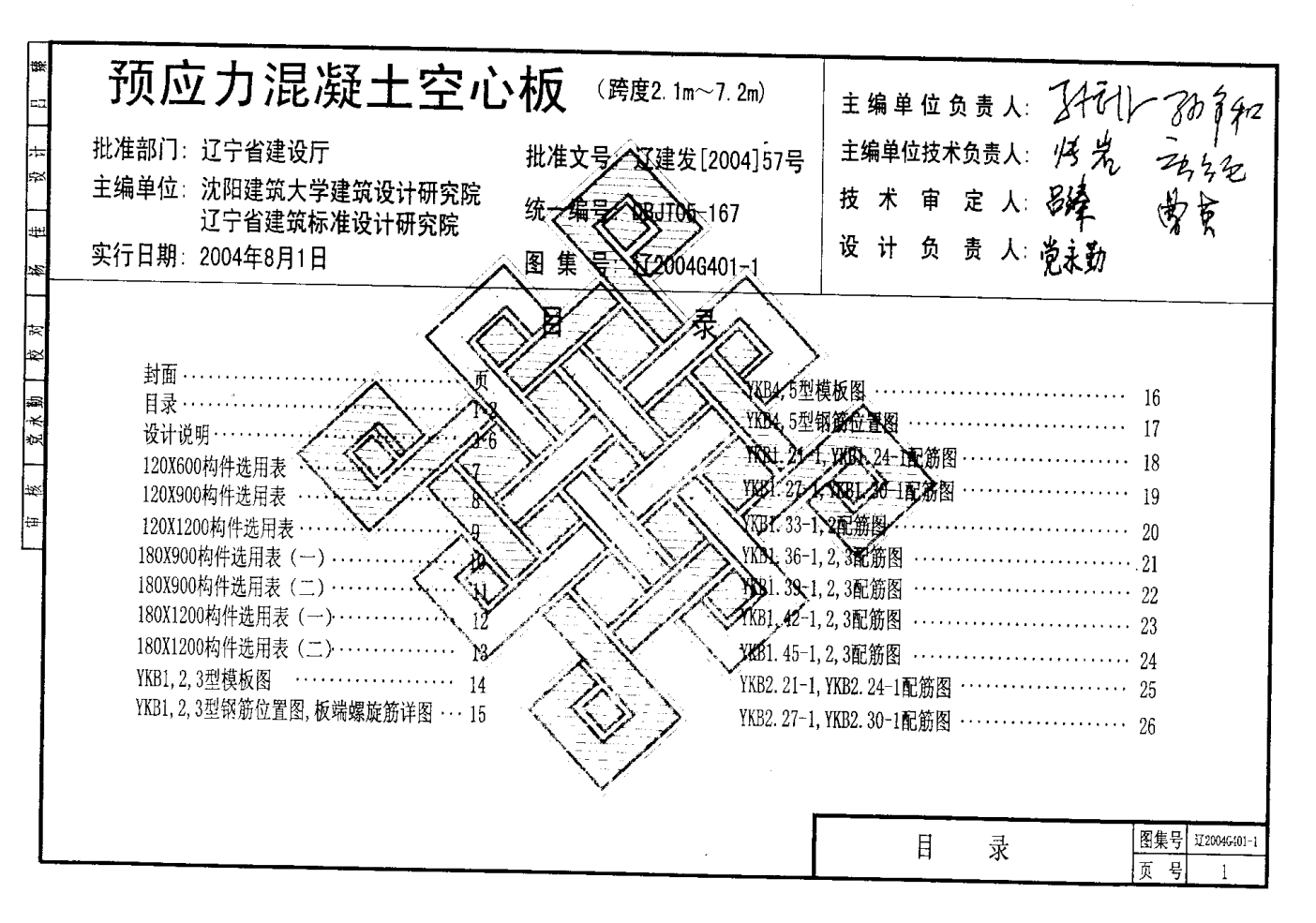 遼2004G401-1 預(yù)應(yīng)力混凝土空心板(跨度2.1m—7.2m)