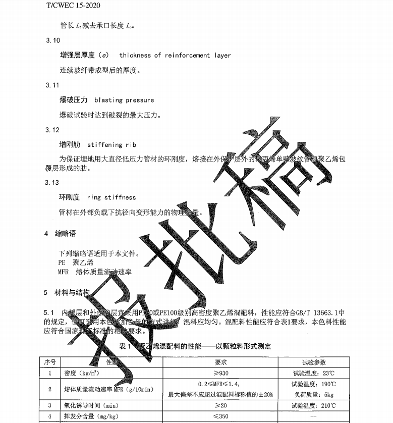 T∕CWEC 15-2020 連續(xù)纖維增強聚乙烯復合管