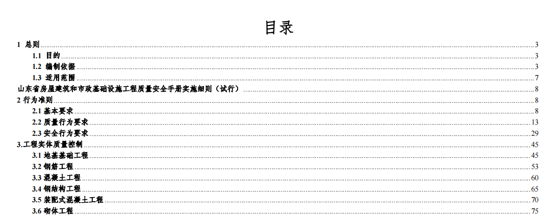 附件：山东省房屋建筑和市政基础设施工程质量安全手册实施细则（试行）