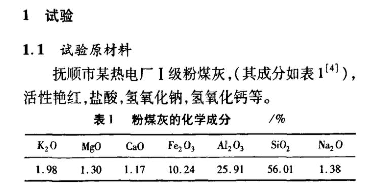 粉煤灰處理活性染料廢水的研究