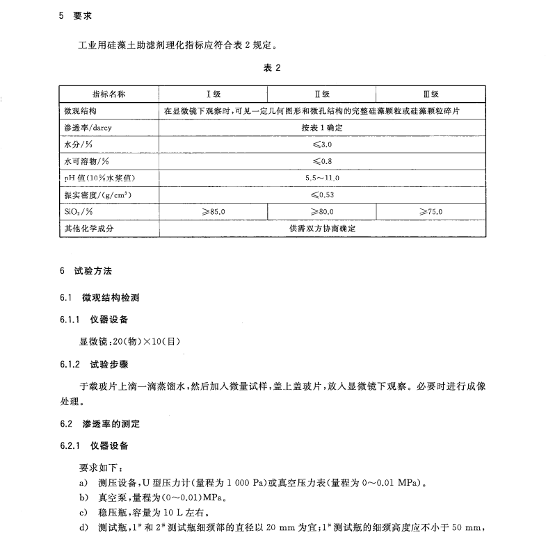 GBT24265-2014工業(yè)用硅藻土助濾劑