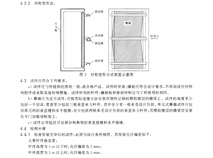 GBT18250-2000建筑幕墻平面內(nèi)變形性能檢測(cè)方法規(guī)范