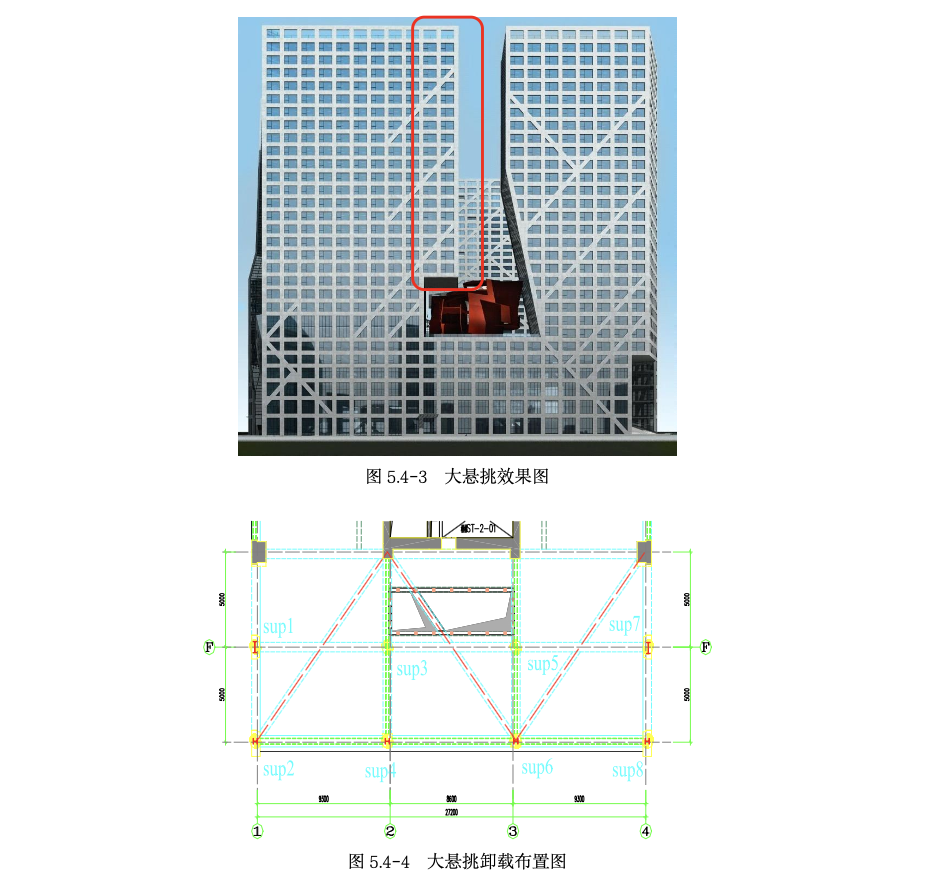 大跨度混凝土懸挑結構卸載工法