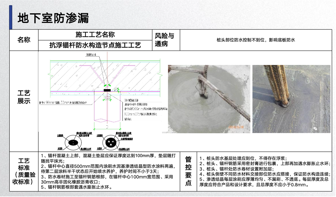 地下室防滲漏工藝工法