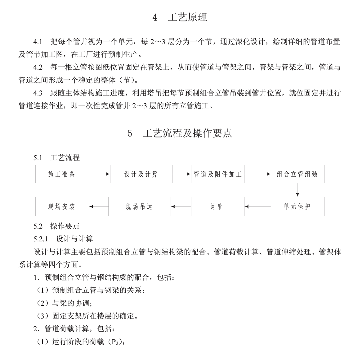 特殊條件下預制組合立管工法