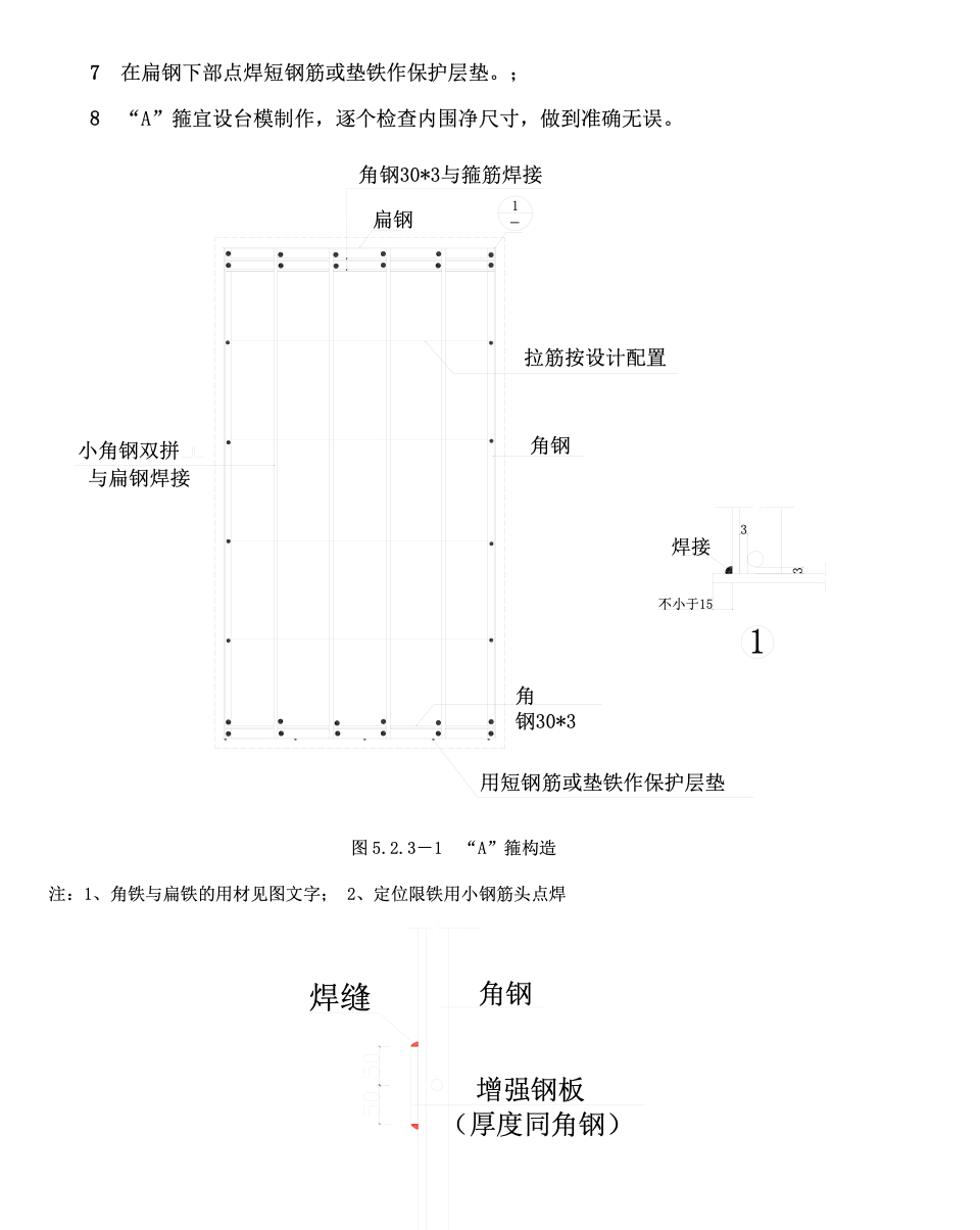 型鋼控制箍與閉合箍工法