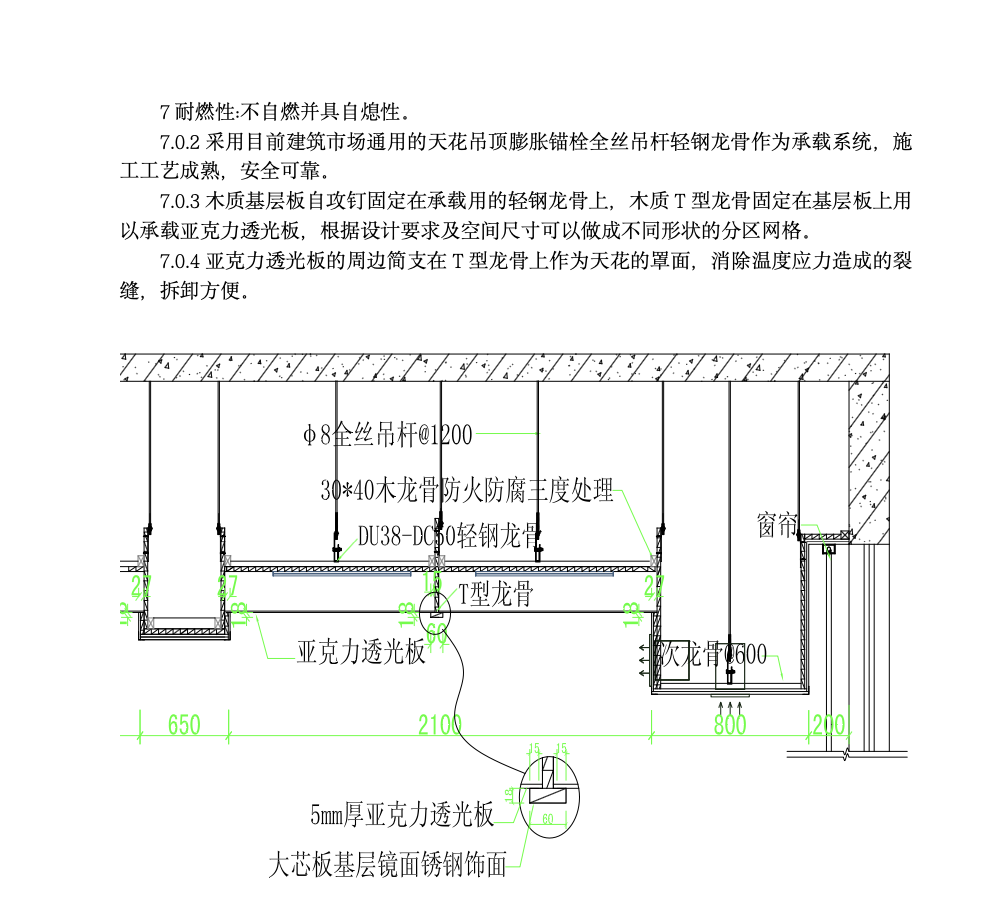 亞克力板透光天花吊頂工法