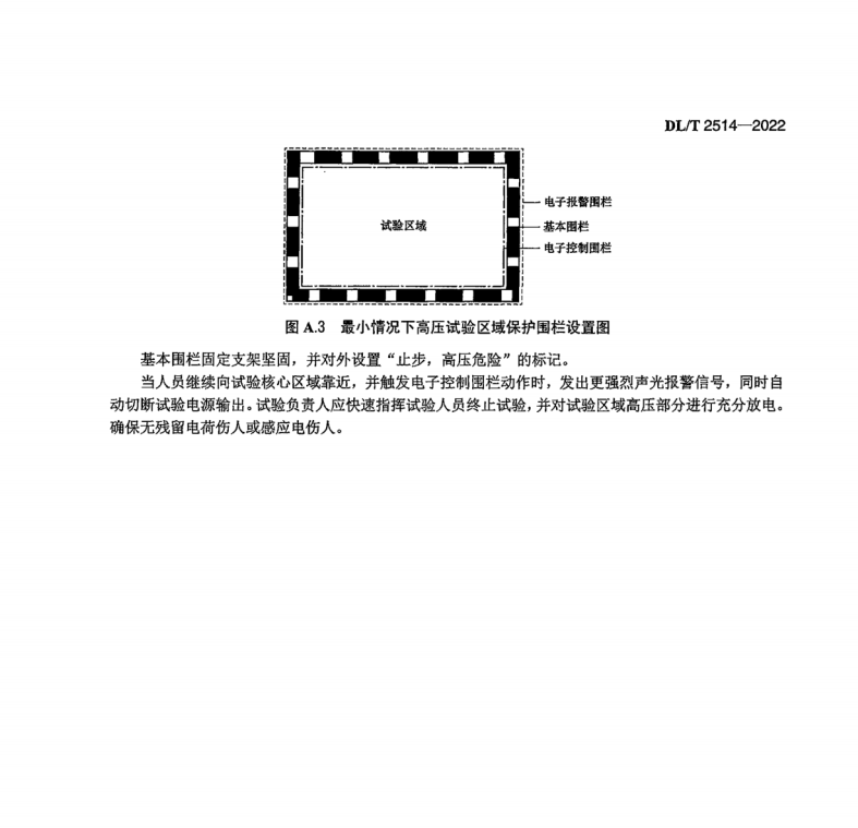 DL∕T 2514-2022 高壓試驗區(qū)域保護技術規(guī)范