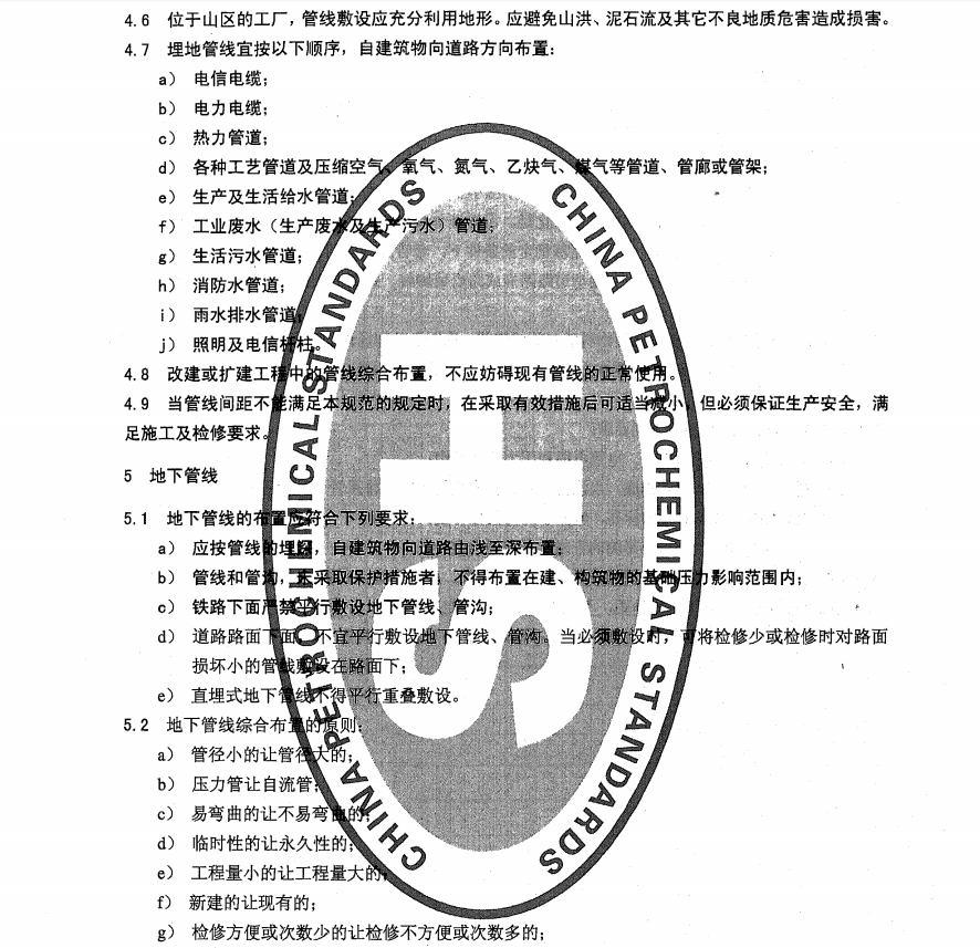 SHT 3054-2005 石油化工企业厂区管线综合设计规范