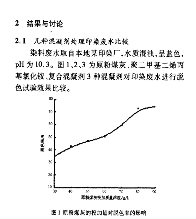 關(guān)于陽(yáng)離子型改性粉煤灰吸附處理印染廢水