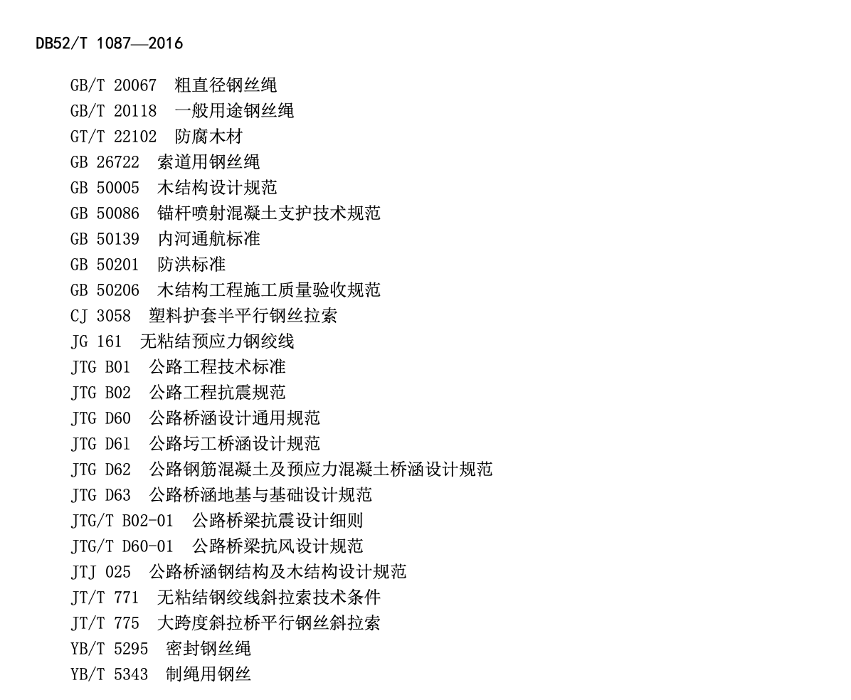 DB52T-1087-2016平拉索桥设计规范