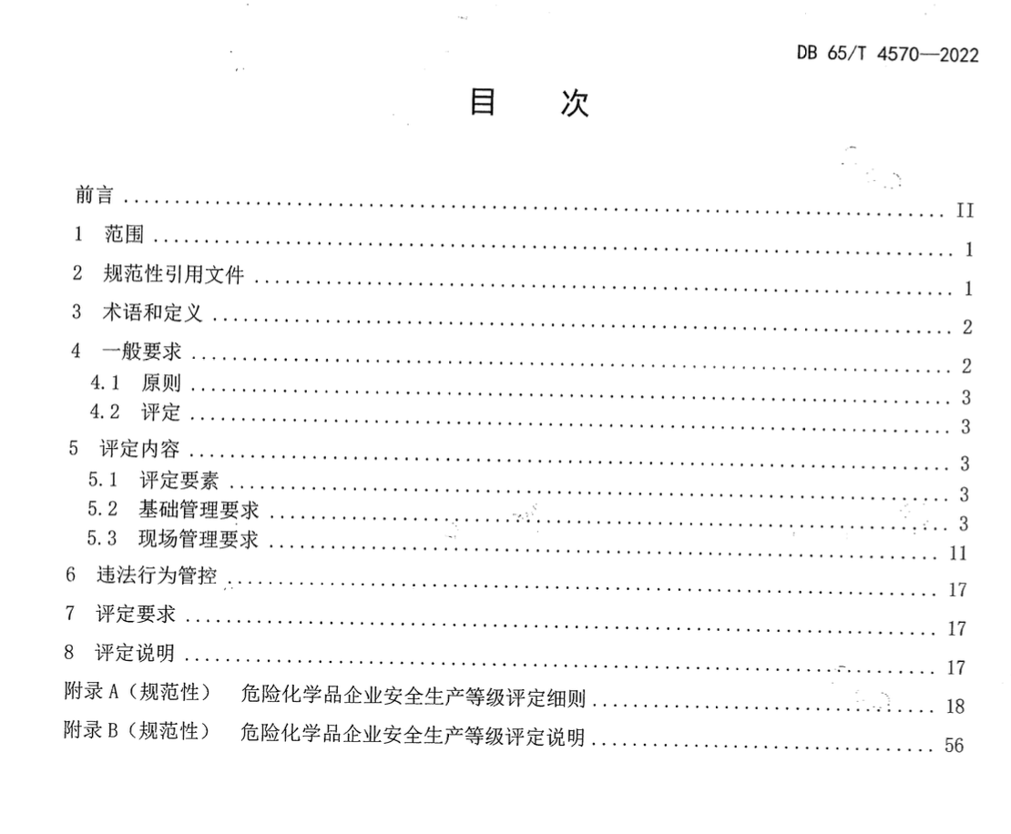 DB65T4570-2022危险化学品企业安全生产等级评定技术规范