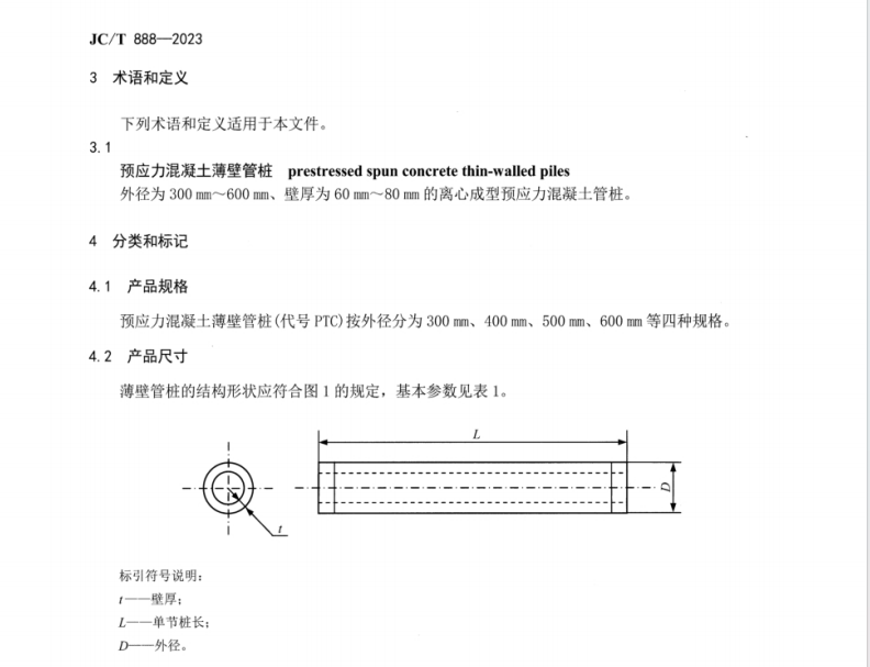 JC∕T 888-2023 預(yù)應(yīng)力混凝土薄壁管樁