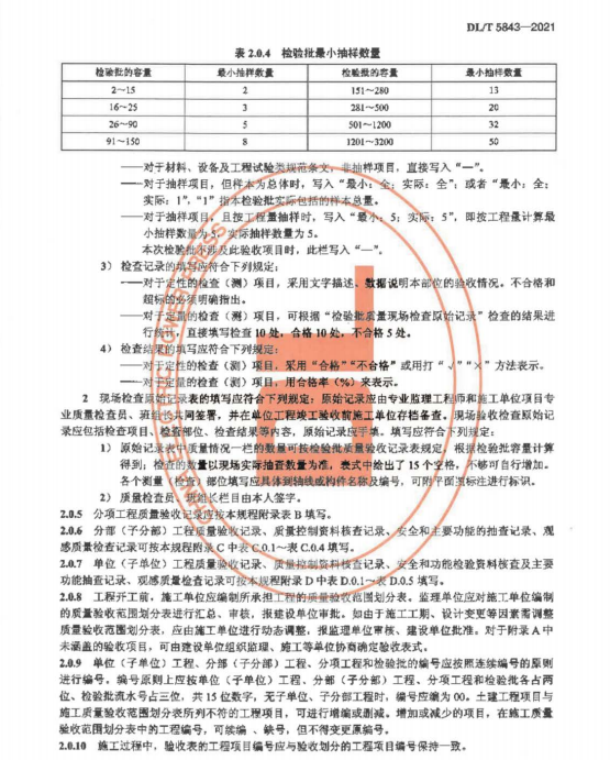 DLT 5843-2021变电站换流站土建工程质量验收施工统一表式（上册）