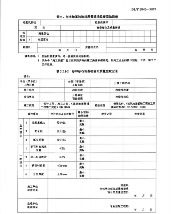 DLT 5843-2021变电站换流站土建工程质量验收施工统一表式（上册）