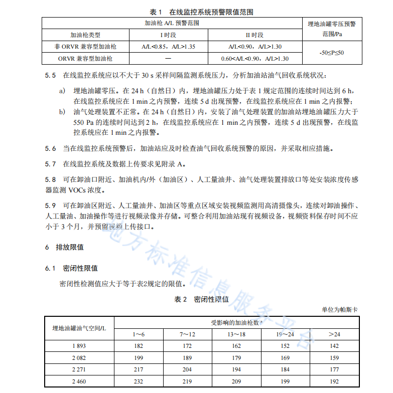 DB11 208-2023 加油站油气排放控制和限值