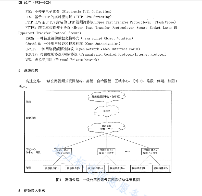 DB65 T4793-2024 公路视频云联网技术规范