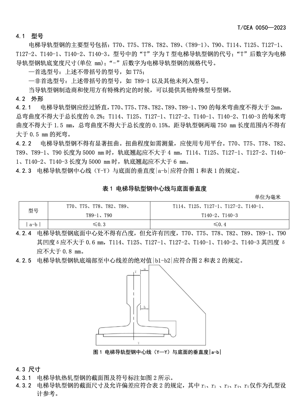 TCEA0050-2023电梯导轨型钢