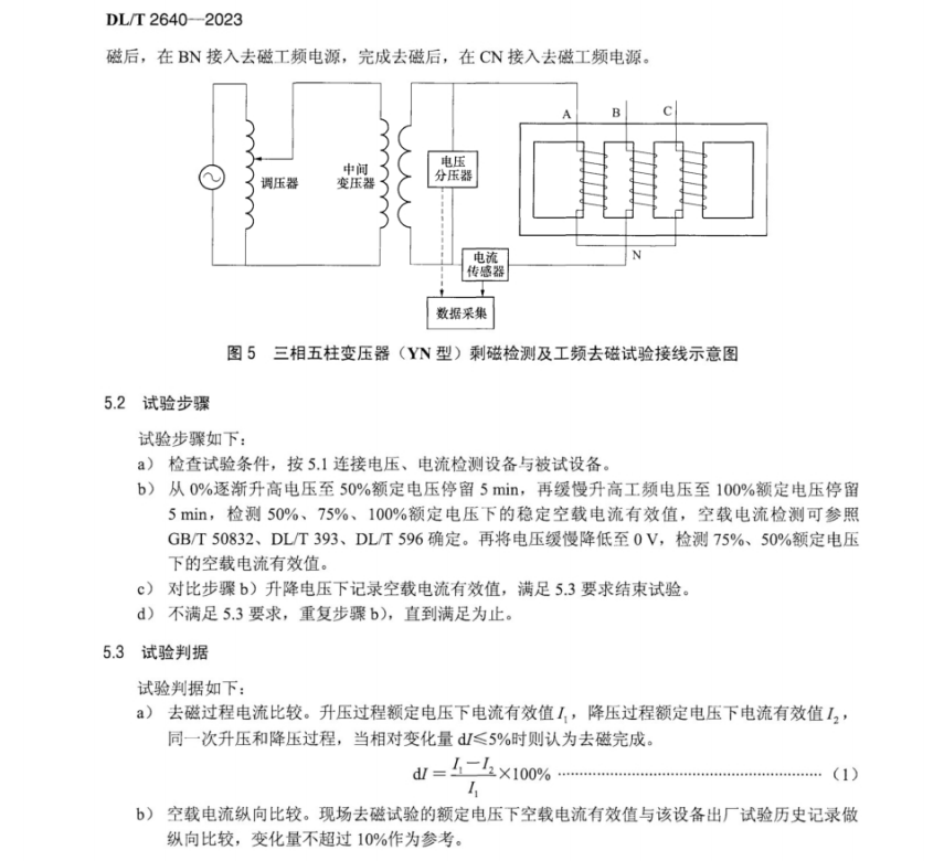 DLT 2640-2023 电力设备剩磁检测及工频去磁现场试验技术导则