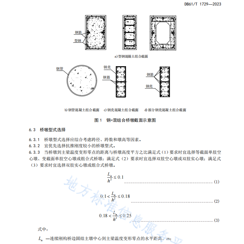 DB61T 1729-2023 高墩大跨徑連續(xù)剛構(gòu)橋橋墩設(shè)計(jì)規(guī)范