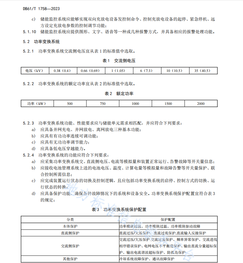 DB61T 1758-2023 電動(dòng)汽車儲(chǔ)能充電站設(shè)計(jì)規(guī)范