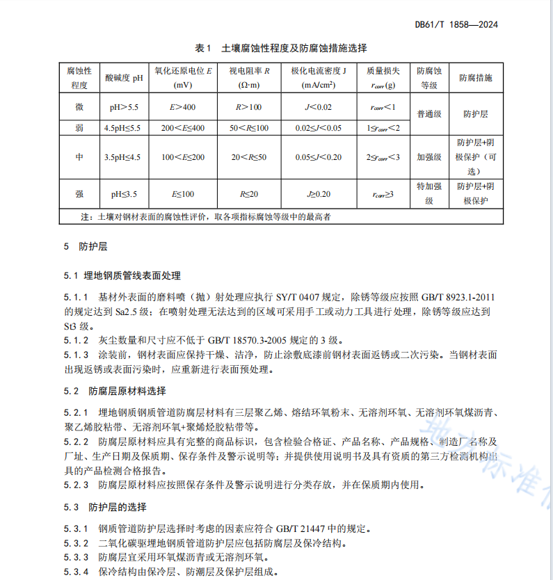 DB61T 1858-2024二氧化碳驱埋地钢质管道外腐蚀控制技术规范