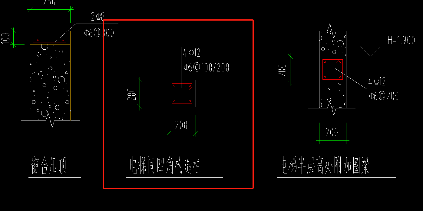 这个六层楼的机房层，柱子的尺寸在哪里