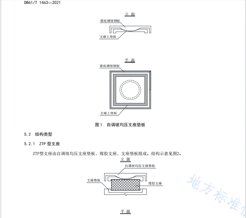 DB61T 1463-2021 桥梁自调坡均压支座系统施工技术规范