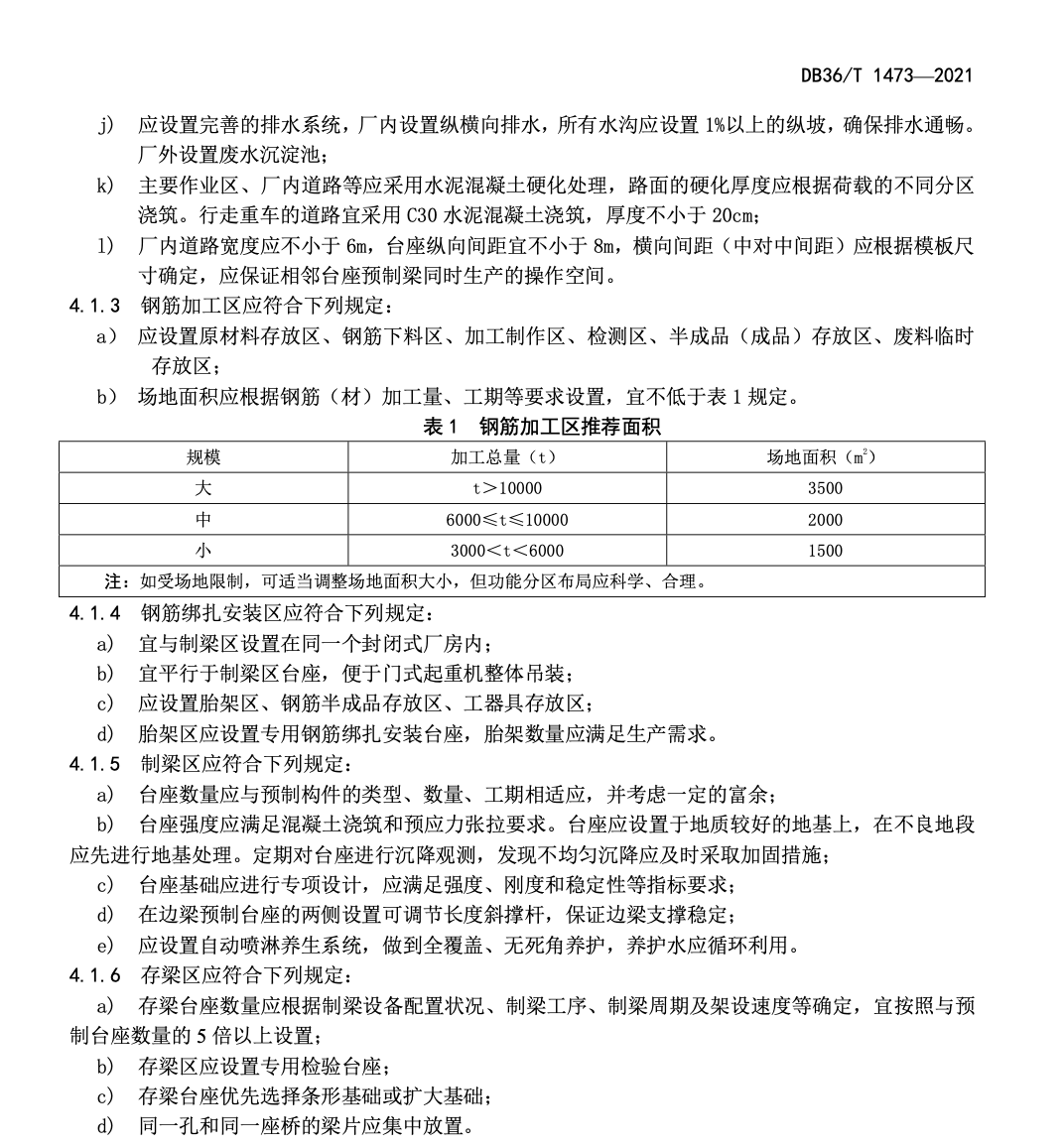 DB36T1473-2021公路桥梁混凝土T梁和箱梁预制标准化施工技术规程