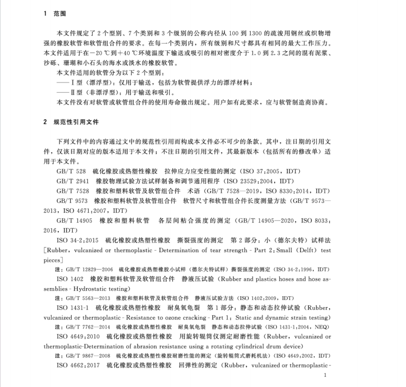 HG∕T 2490-2023 疏浚用钢丝或织物增强的橡胶软管和软管组合件