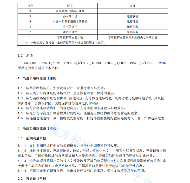 DB61T1056-2016 高速公路绿化设计规范