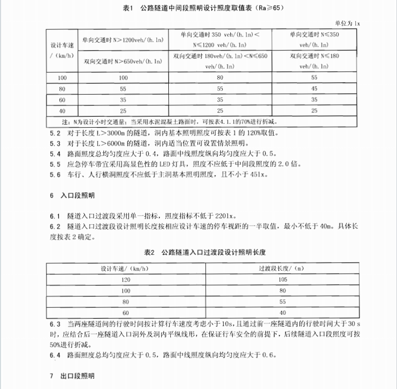 DB61T938-2014 公路隧道LED照明设计规范