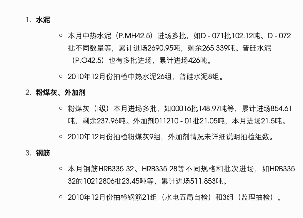 嘉陵江亭子口水利枢纽电站厂房土建与金属结构安装施工监理月报（2010年12月）