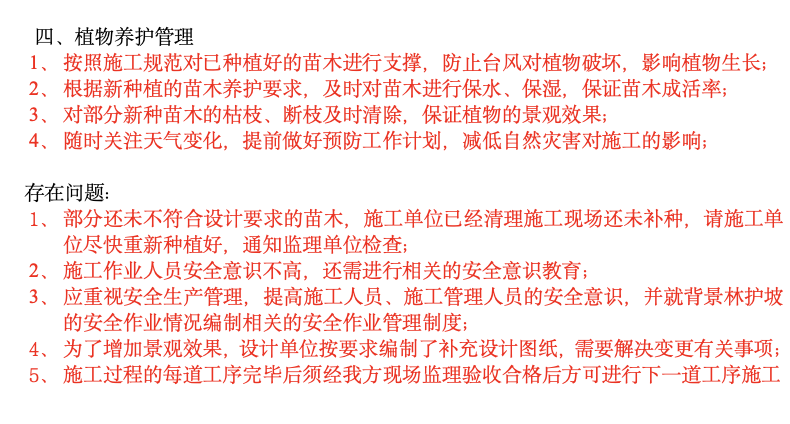 南海经济开发区主干路网绿化提升工程建设监理工作月报