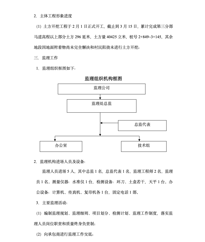 水源保护工程监理月报