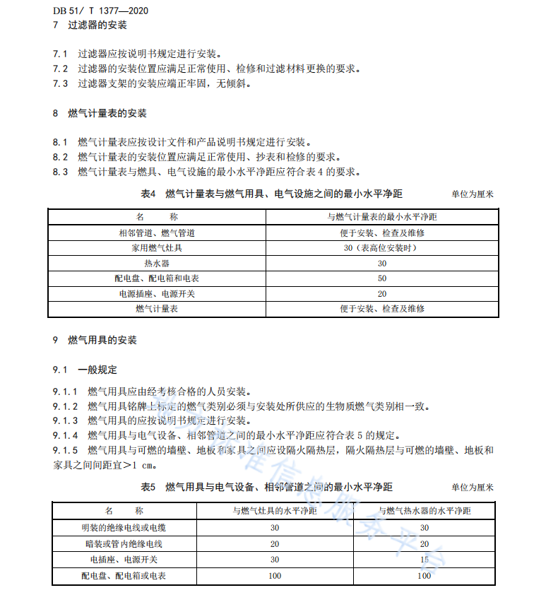 DB51T1377-2020 低压生物质燃气室内工程施工及验收规范