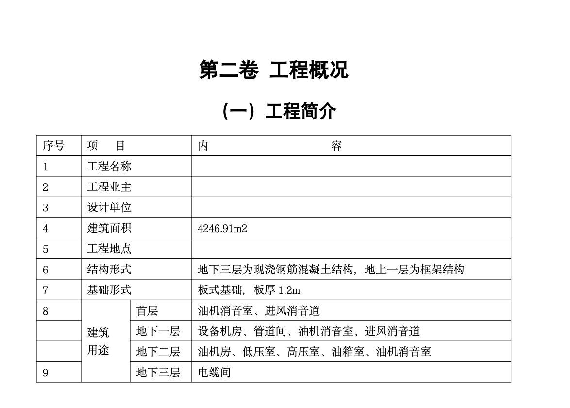 北京某地下变电室施工组织设计